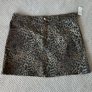 GAP Brown Leopard Print Mini Skirt